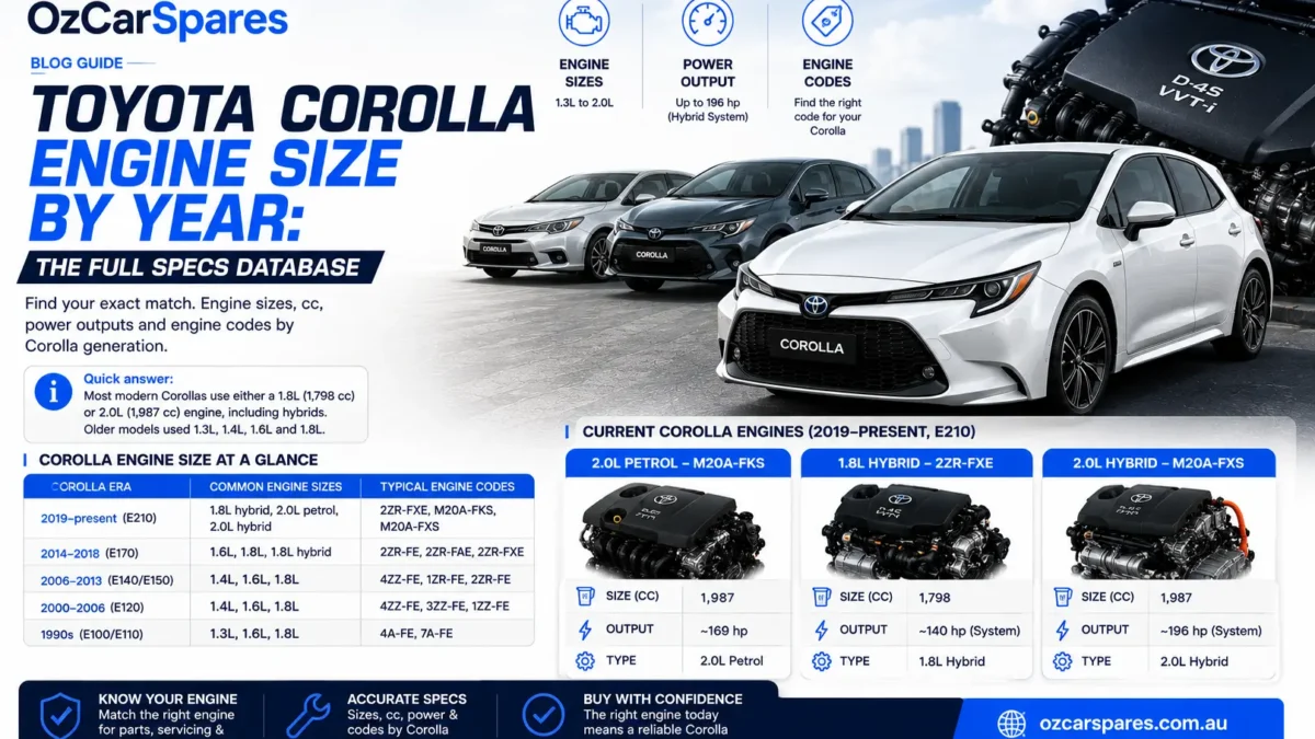 Toyota corolla engine size